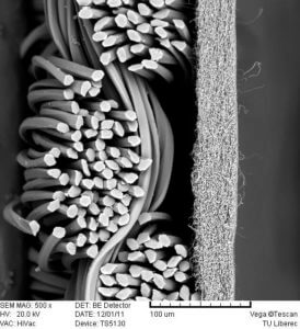 Membrana - nanomembrana widok pod mikroskopem elektronowym