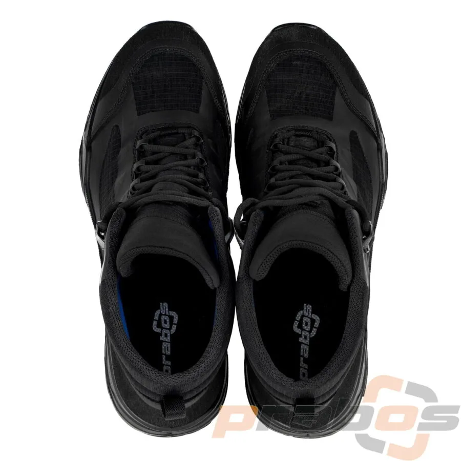 Czarne buty taktyczne Greyman Summer, idealne na lato, wykonane z przewiewnej siatki.